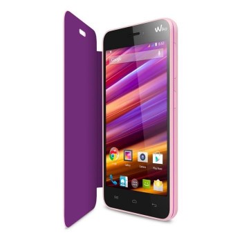 Coque Violet wiko Lenny folio stand back cover