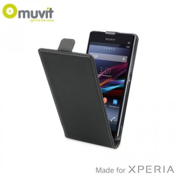 Housse Sony xperia z1 compact cuir noir